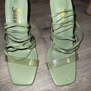 SHEIN Mint Green Strappy Heels